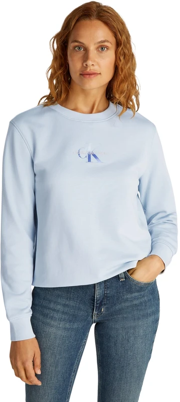 Calvin Klein Women’s Crew Neck Gradient Monologo Regular Fit Tank Top, Blue (Niagara Mist), XS - Image 1