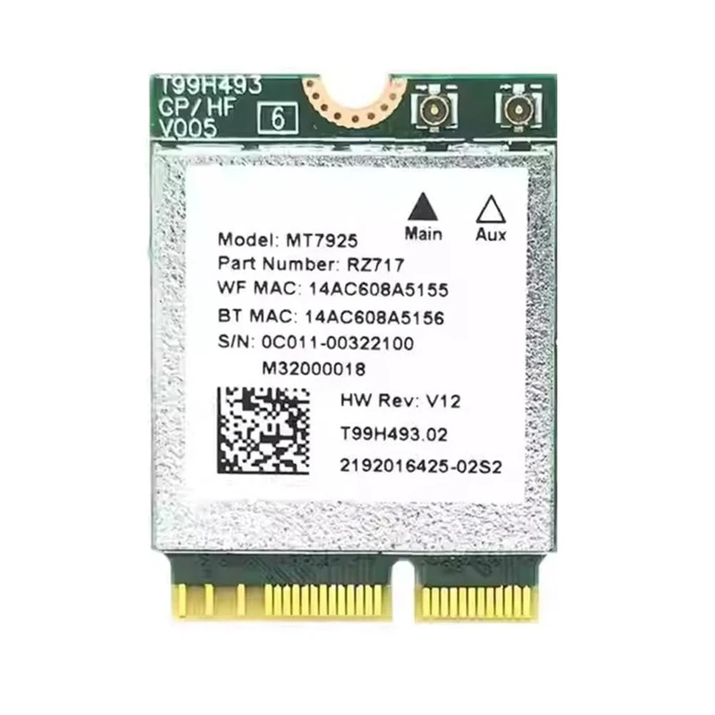 Wi-Fi 7 MT7925 Lan Card Network Card Wifi Adapter 2400Mbps M.2 Key Wifi 10/11 2.4G Adapter 5G E Y7I6 Linux For Win