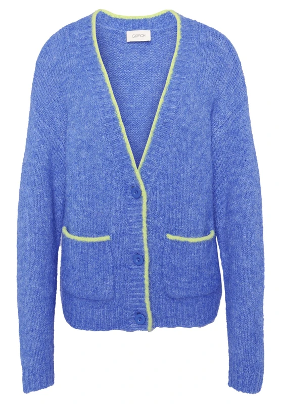 Cartoon Women's 5642/7039 Cardigan Sweater, Blue/Yellow, 10