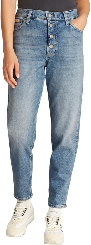 Calvin Klein Women’s Tapered Fit Mom Jeans, Blue (Denim Light), 34W/24L