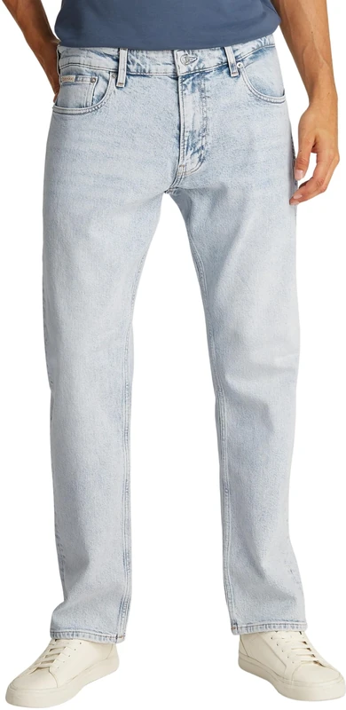 Calvin Klein Men’s Straight Slim Fit Jeans, Blue (Denim Light), 32W/34L