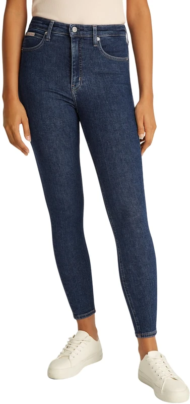 Calvin Klein Women’s High Waist Ankle Length Super Skinny Jeans, Blue (Denim Dark), 27W