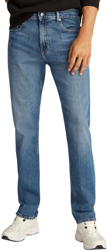 Calvin Klein Men’s Slim Straight Fit Jeans, Blue (Denim Dark), 34W/32L - Image 1