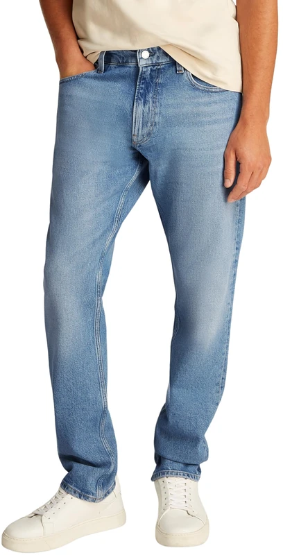 Calvin Klein Men’s Slim Straight Fit Jeans, Blue (Denim Light), 32W/32L