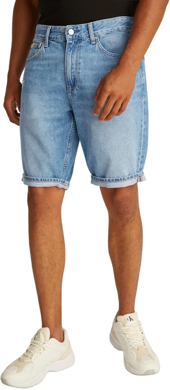 Calvin Klein Men’s Regular Knee Length Denim Shorts, Blue (Denim Medium), 29W