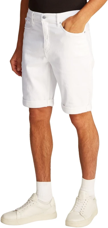 Calvin Klein Men’s Slim Knee Length Denim Shorts, Blue (Denim Light), 32W