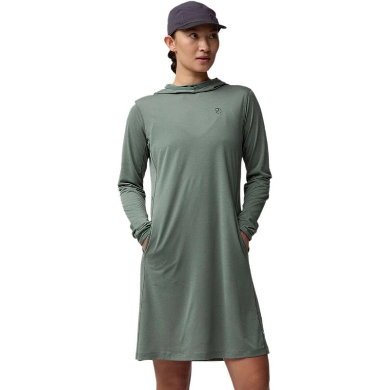 FJALLRAVEN 14300012-614 Abisko Sun-hoodie Dress W Sweatshirt Women's Patina Green Size XL