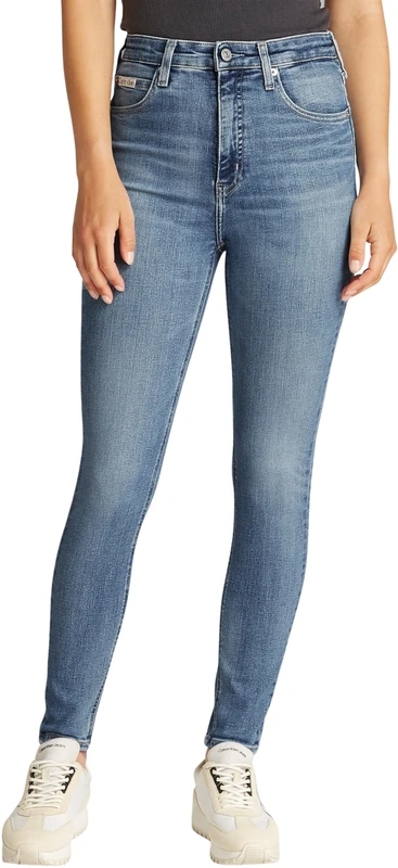 Calvin Klein Women’s High Waist Ankle Length Super Skinny Jeans, Blue (Denim Light), 32W