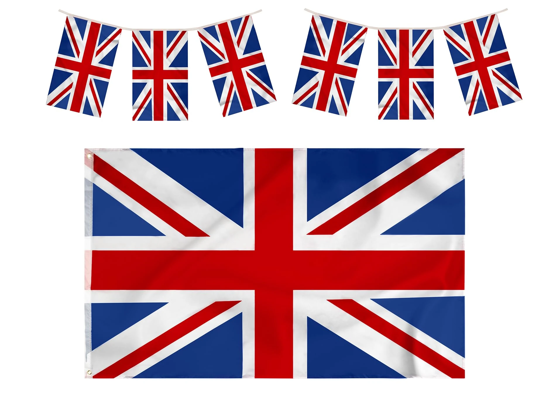 Storm&Lighthouse Union Jack Flag and Union Jack Bunting (10m) Great Britain UK Flag and Bunting