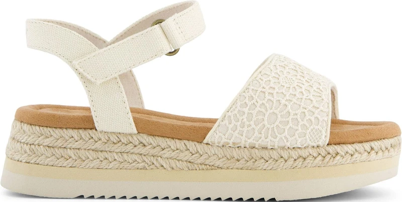 TOMS Girls Diana Wedge Sandal, Natural, 4 UK