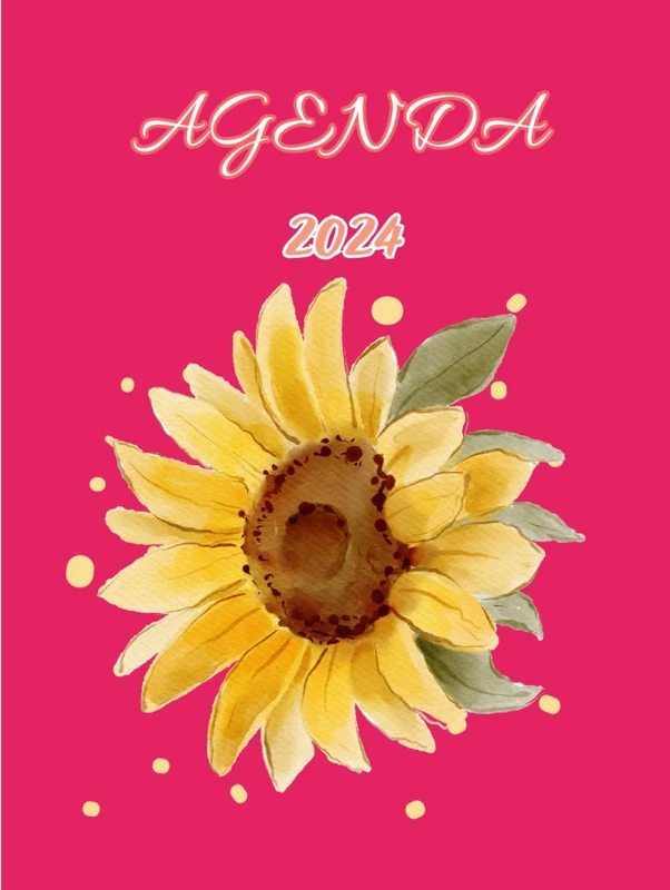 Agenda/Planificador 2024 con tapa dura y diseño floral: Organiza tu día, semana y mes con estilo, 21 x 28 cm , Color Rosa intenso: Diseña tu año con ... Planifica y organiza cada día, semana y mes