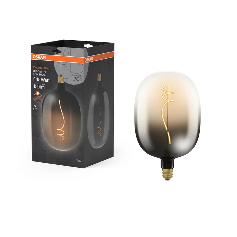 OSRAM LEDVANCE 836181 Vintage 1906 LED Big Oval 4,5W/818 230V FILSMOKE E27 Hardware, Other Tools, Multicolor