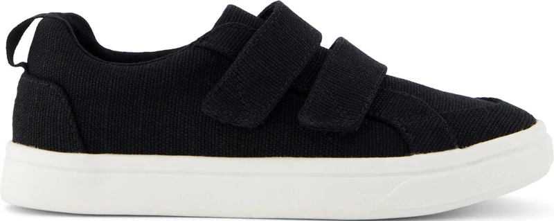 TOMS Unisex Kids Cruz Double Strap Hook and Loop Sneaker, Black Heritage Canvas, 3.5 UK