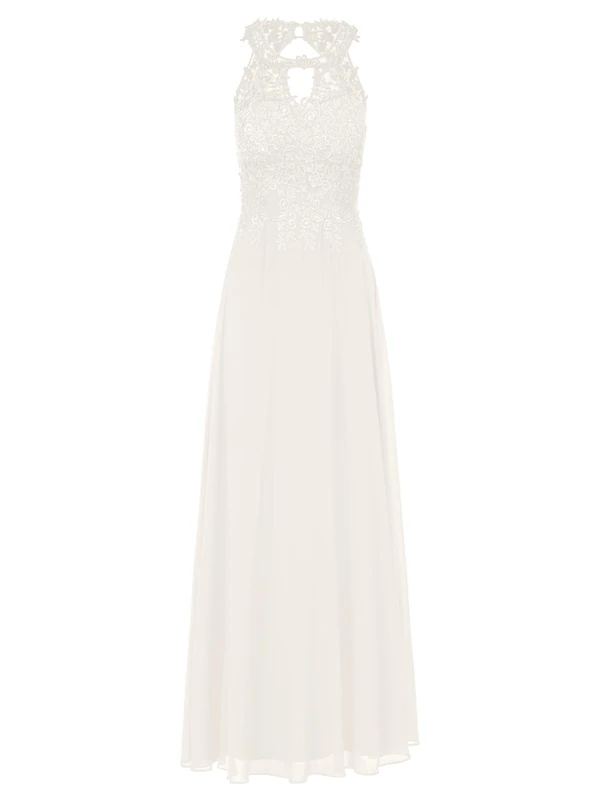 Apart Plastic Lace Chiffon Evening Dress, Cream, 20