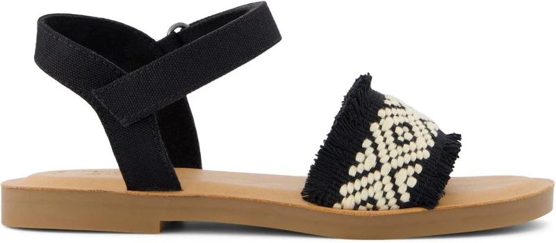 TOMS Girls Remi Wedge Sandal, Black, 3 UK