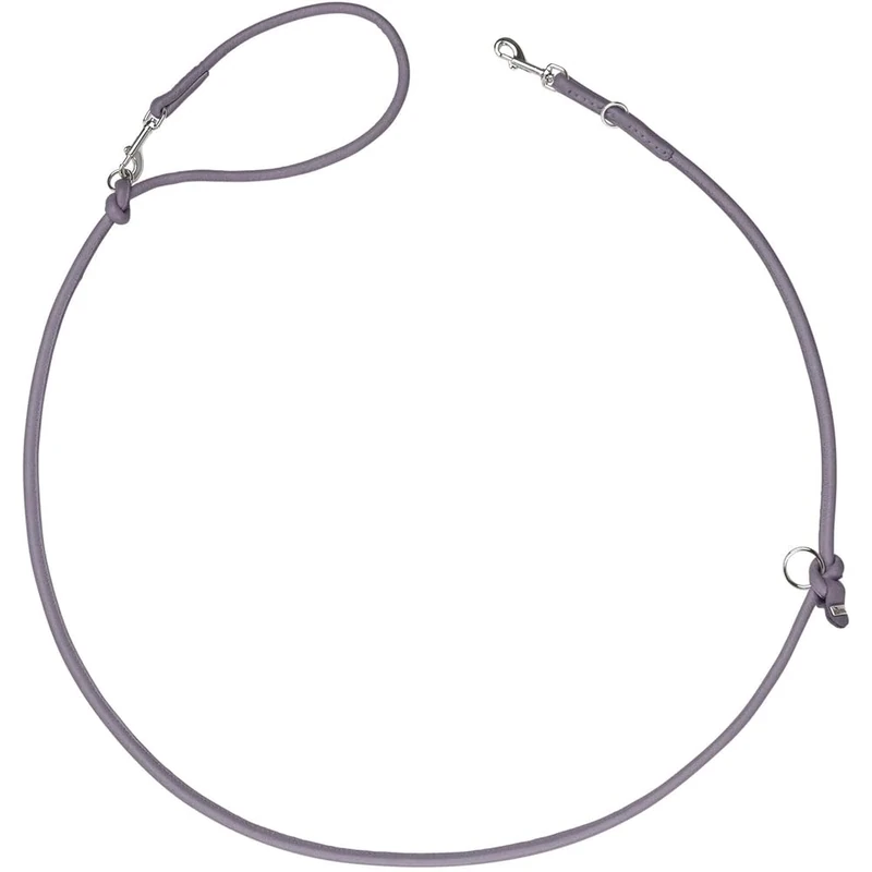HUNTER SOHO Round Mini Adjustable Dog Lead Lilac Grey Cowhide 3-Way Adjustable Soft & Smooth Lightweight & Robust for Small Dogs and Puppies Made in Germany Size: 8/200