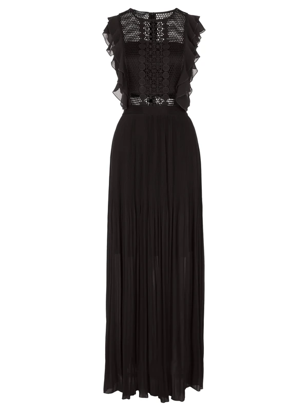 APART Fashion Women's Apart Abendkleid Kleid aus Semitransparentem Formal Night Out Dress, Black, 14