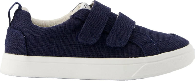 TOMS Unisex Kids Cruz Double Strap Hook and Loop Sneaker, Navy Heritage Canvas, 2.5 UK