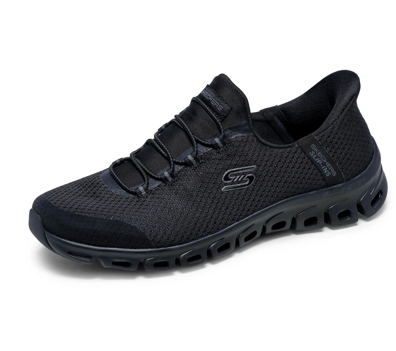 Skechers Women's Glide-Step Pursuit Slip-On Sneakers, Black Mesh, 9 UK