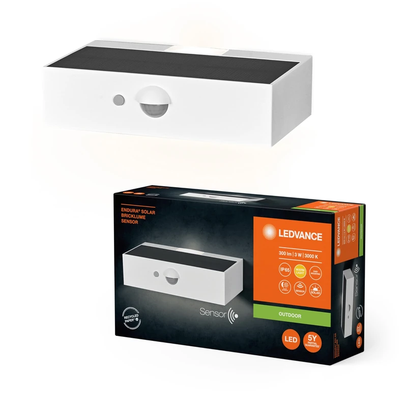 LEDVANCE 219993 Endura Solar BRICKLUME SEN WT Power Type, Multicolor