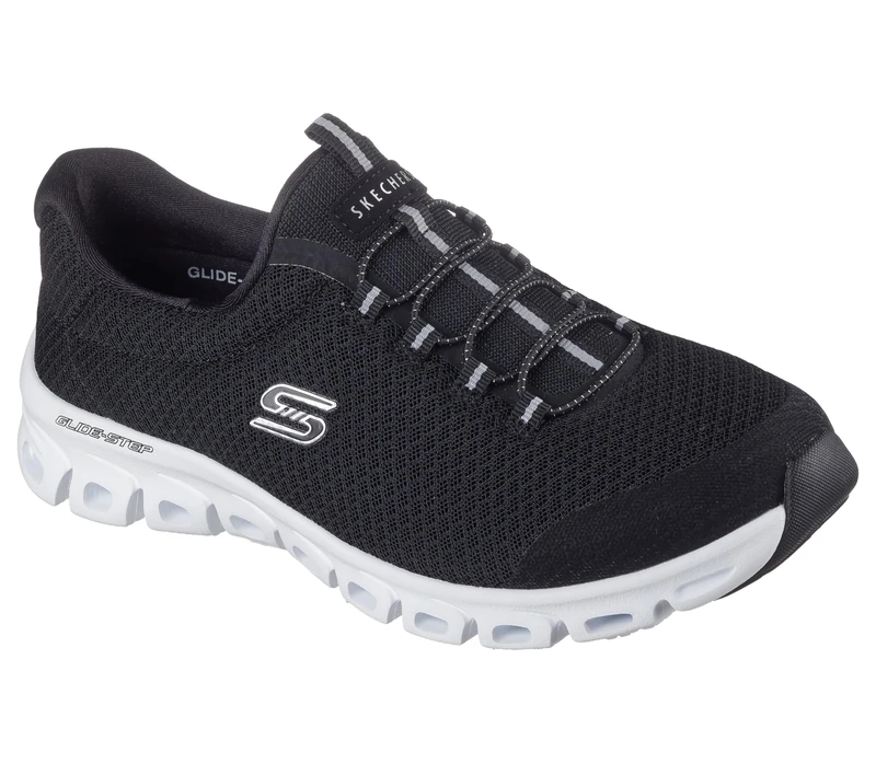 Skechers Women's Glide-Step-Resilience Sneaker, BKW, 6.5 UK