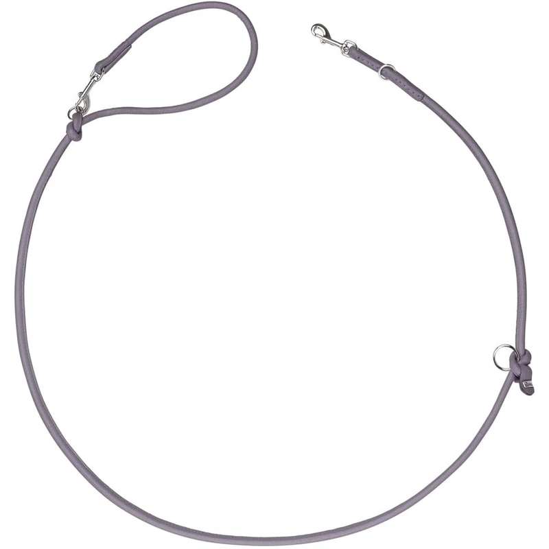 HUNTER SOHO Round Mini Adjustable Dog Lead Lilac Grey Cowhide 3-Way Adjustable Soft & Smooth Lightweight & Robust for Small Dogs and Puppies Made in Germany Size: 6/200