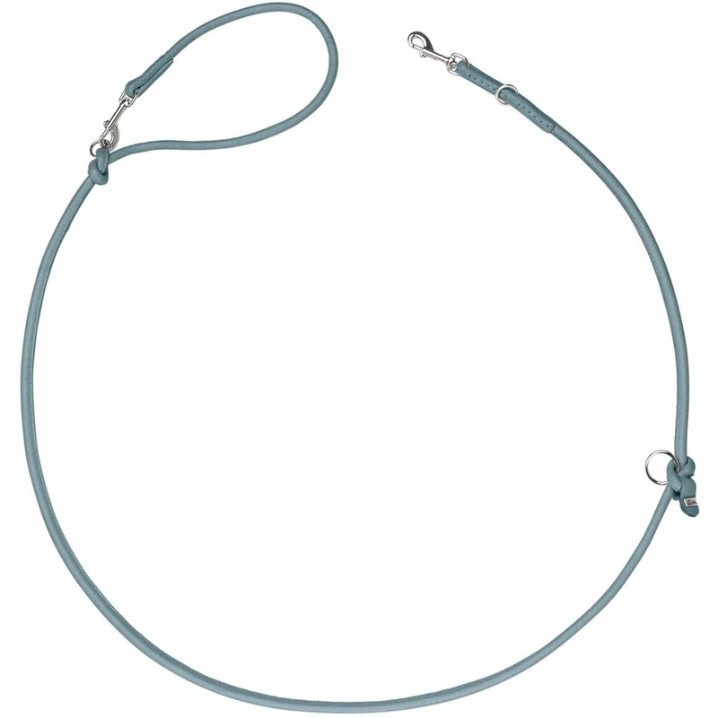 HUNTER Soho Round Mini Dog Lead - Light Blue Cowhide 200cm - Image 1