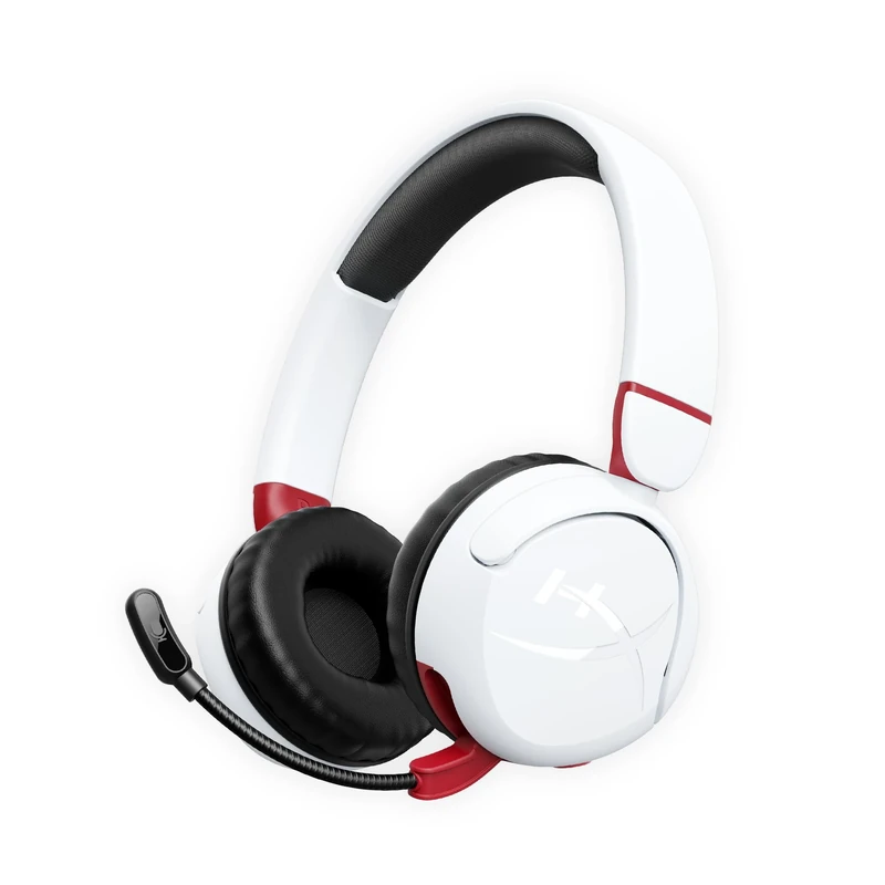 HyperX Cloud Mini Wireless Headset for young gamers | PC, Switch 2, PS5, mobile compatible | Volume below 85dB, Immersive Sound, All day battery life, chromebook certified | White