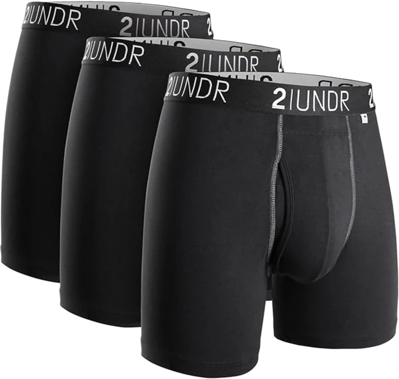 2UNDR Swing Shift Boxer Brief 3 Pack, Black/Black/Black, L - Image 1