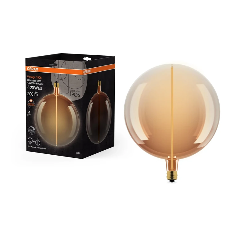 OSRAM LEDVANCE 836426 Vintage 1906LED Big Globe 200D 4,8W/818 230V Tea Brown MAG E27 Hardware, Other Tools, Multicolor