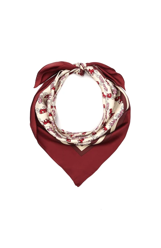 COACH Women's Horse & Carriage Printed Silk Square Scarf, Merlot, One Size - Image 1