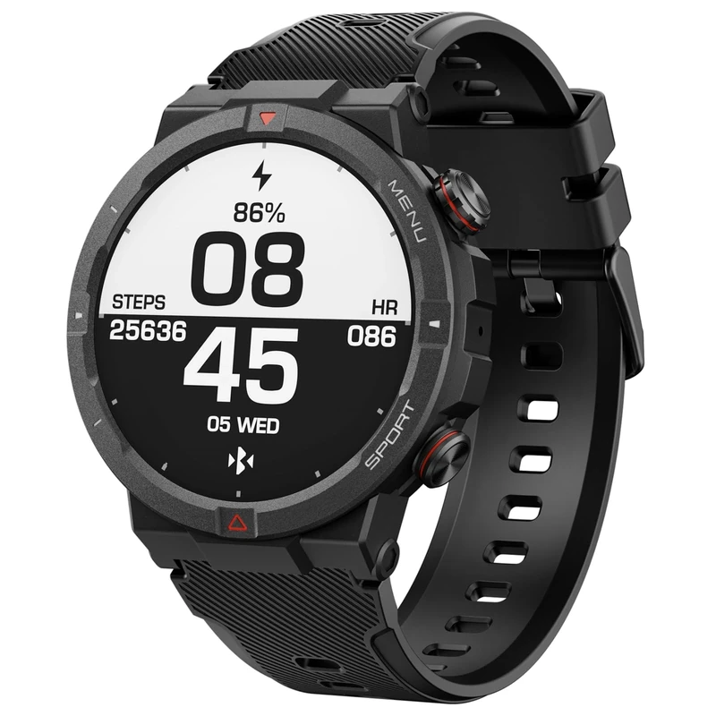 Smart Watch with Music Playback, Camera Control, Dynamic Watch Faces, Health Monitoring, Activity Tracking, Compass, Message Alerts, Bluetooth Calling, AI Voice Assistant, Recording (N29 Black) - Image 1