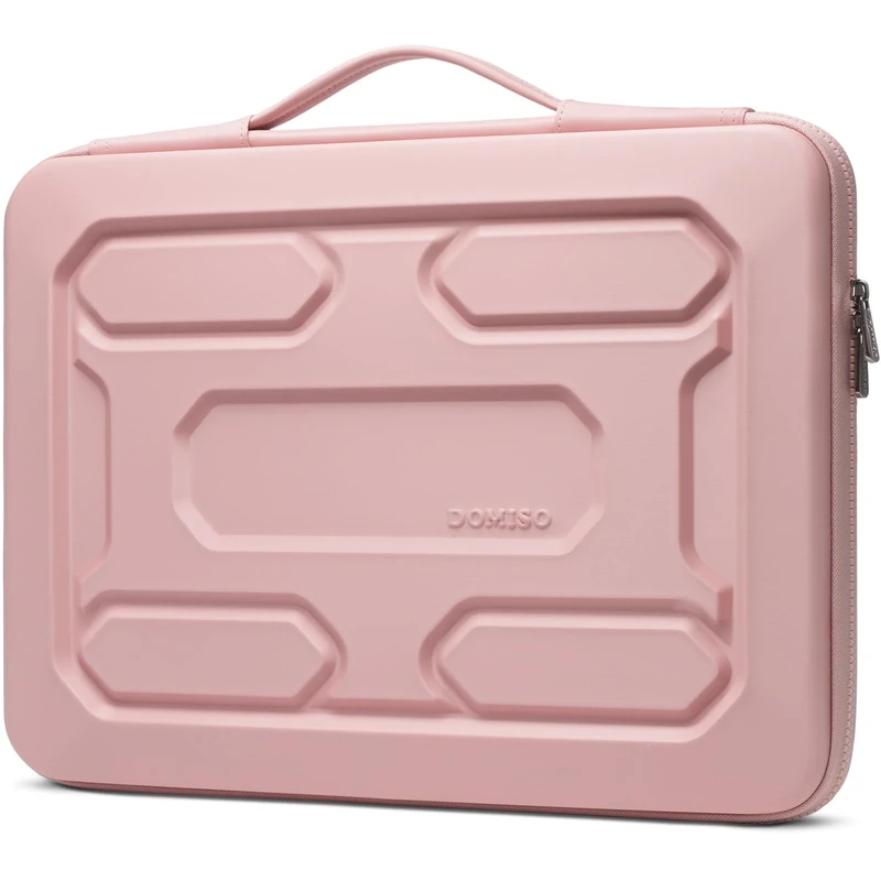 DOMISO 14 inch Laptop Sleeve with Handle Shockproof Waterproof EVA Protective Case for 14" ThinkPad E480/Yoga 920/13.5" Microsoft Surface Book/HP Pavilion 14 Stream 14/14" Notebook, Pink