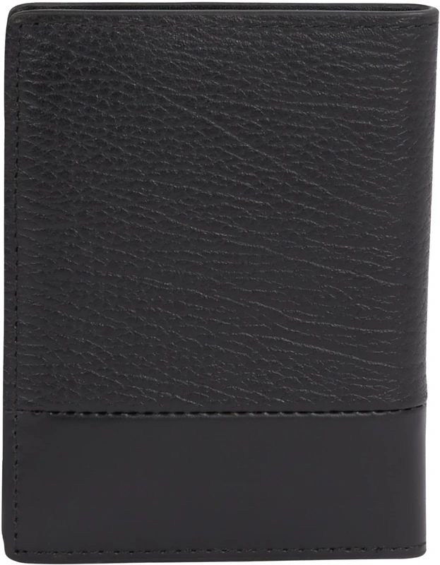 Calvin Klein Men’s Subtle Mix Bifold Leather Wallet, Black (Black Grain/Smooth), One Size - Image 1