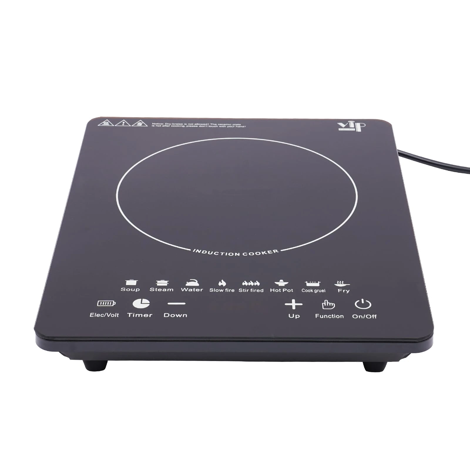 MEHOOSPVN Single Induction Cooker,Portable Induction Hob with Slim Body, Ceramic Glass Panel, 8 Temperatures and Power Levels Settings, Touch Sensor, 3 Hours Timer, Safety Lock, 2200W
