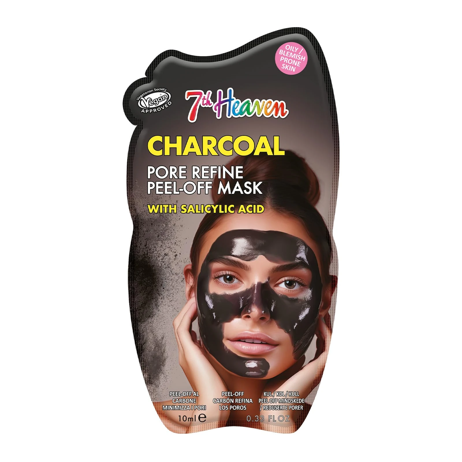 7th Heaven Charcoal Peel Off Face Mask with Salicylic Acid - Pore Refine - Oily and Blemish Prone Skin