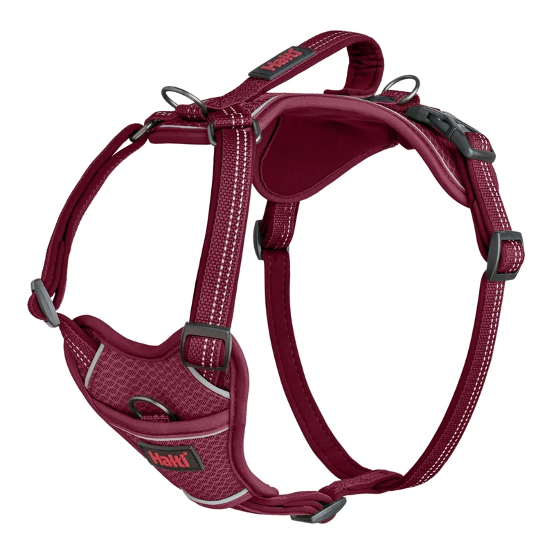 Halti Anatomy Dog Harness with Handle - Provides Your Dog Freedom of Movement for Comfortable Walking. 3 Lead Attachment Points, Neoprene Padded, Adjustable, and Reflective (Size Small, Magenta)