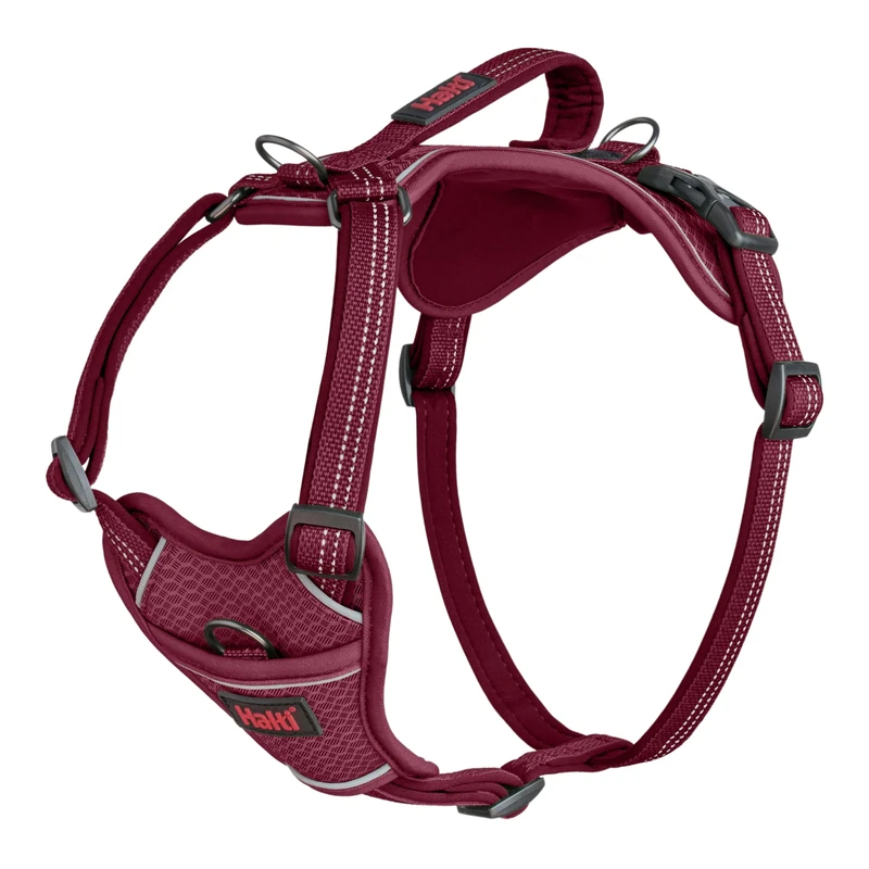 HALTI Anatomy Dog Harness with Handle - Provides Your Dog Freedom of Movement for Comfortable Walking. 3 Lead Attachment Points, Neoprene Padded, Adjustable, and Reflective (Size X-Large, Magenta)