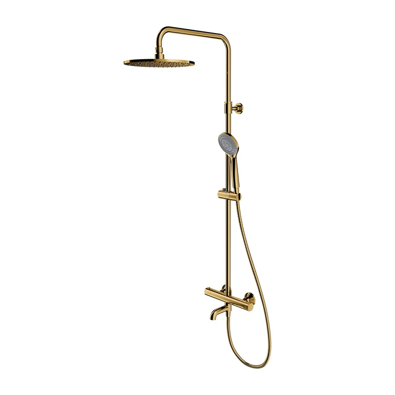 Omnires Y1234ALGL Y Thermostatic Surface-Mounted Bathtub System, Gold