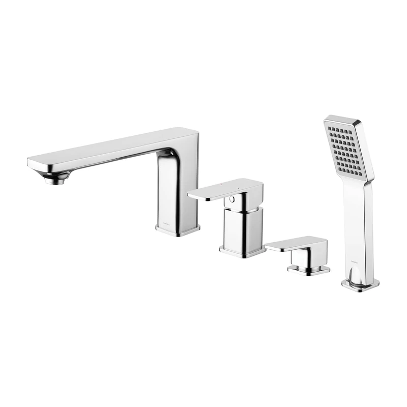 Omnires AP2232CR Apure 4 Hole Bathtub Faucet, Chrome