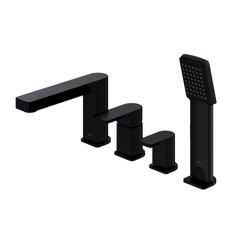 Omnires BA7832BL Baretti 4 Hole Bathtub Faucet, Black mat