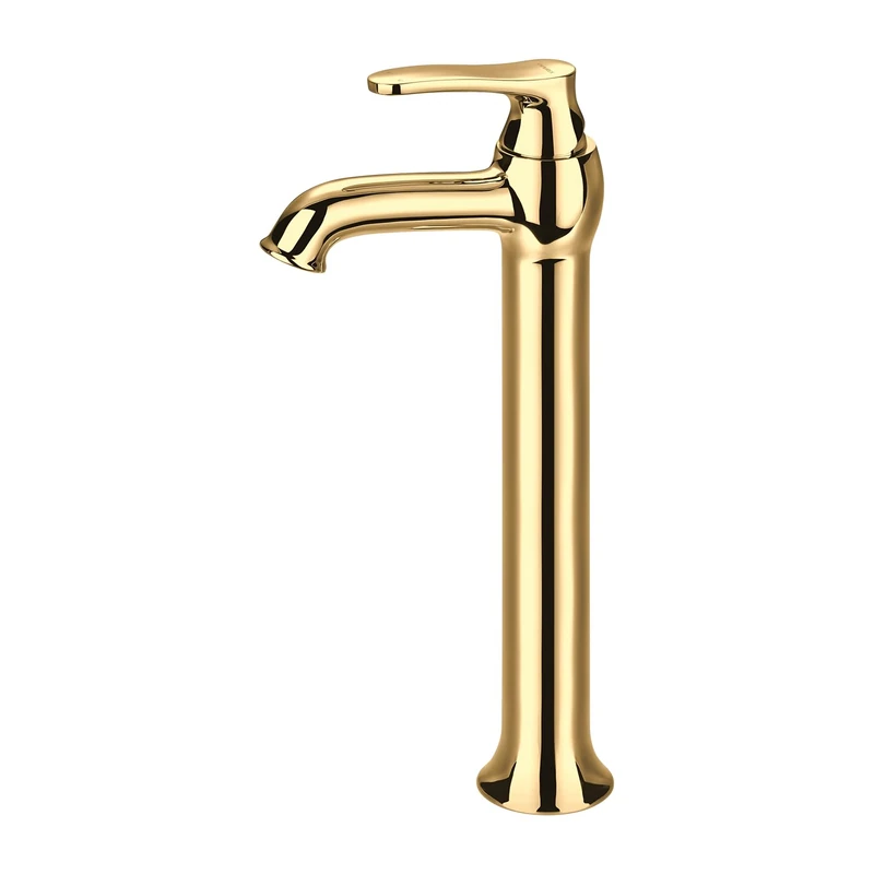 Omnires AD5112GL Art Deco Tall Sink Faucet, Gold