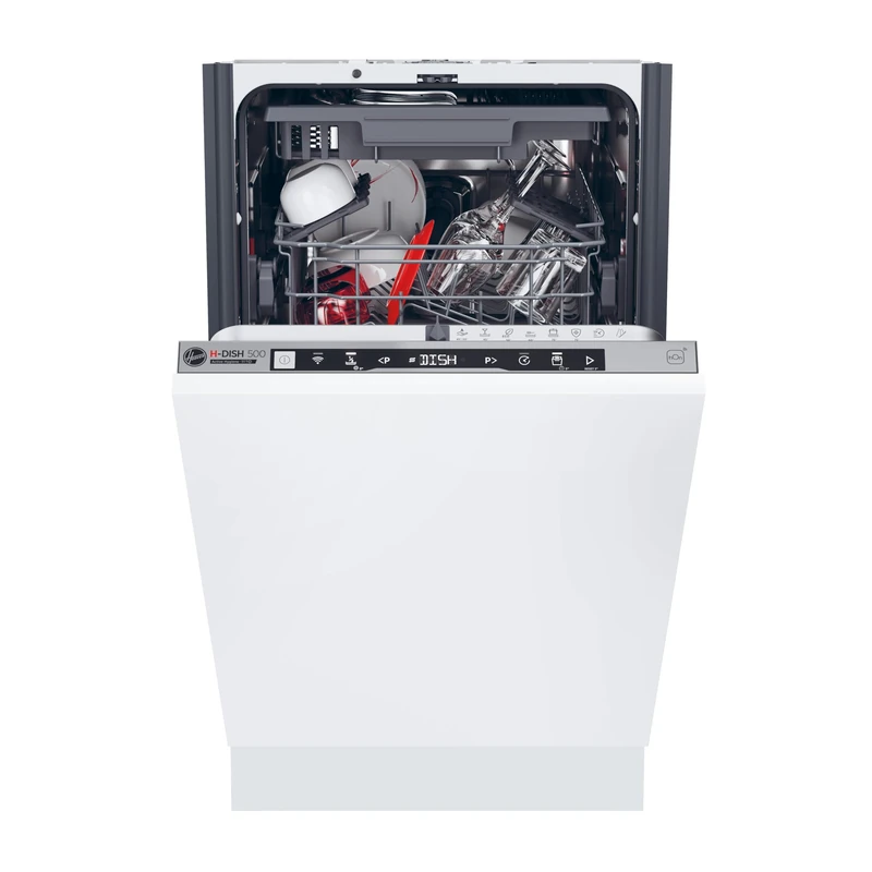 Hoover H-DISH 500 Integrated Slimline Dishwasher, 11 Place Settings, Class C, Wi-Fi & Bluetooth, Inverter Motor, Natural Drying, 45x58x82 cm - HI1C5SB1FS-80