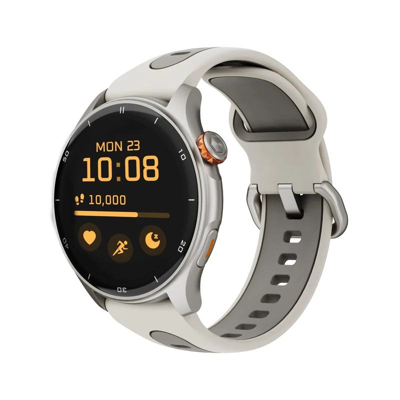 myPhone Watch Adventure Warm Grey, large 360 mAh battery, up to 14 days on a single charge, 1.43-inch display, GPS, 50 sports modes, SOS button, compass, waterproof, Bluetooth.