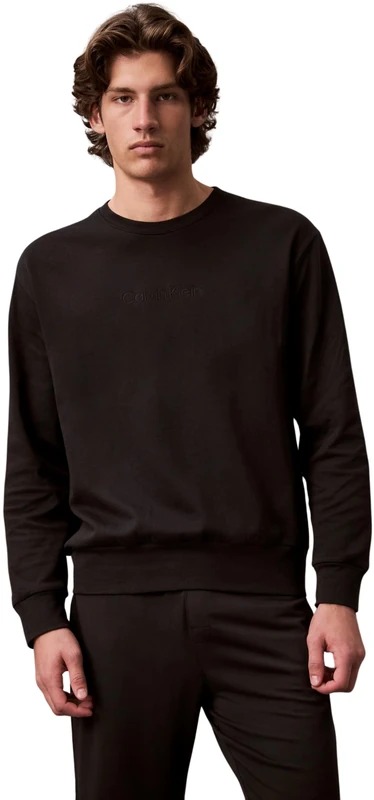 Calvin Klein Men’s Round Neck Sweatshirt, Black (Black), L