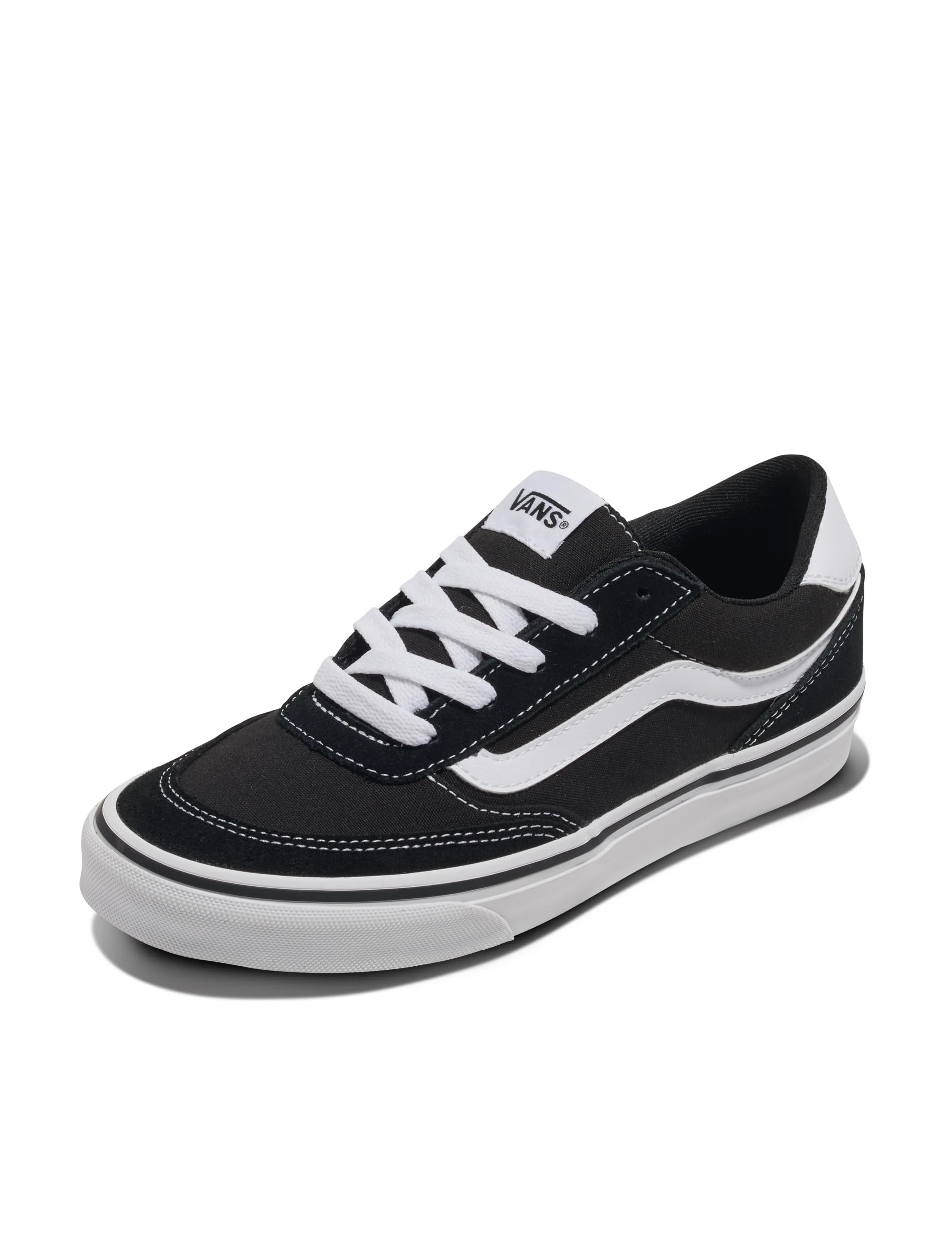 Vans Women's Brooklyn Ls Sneaker, Suede Canvas Black White, 6 UK