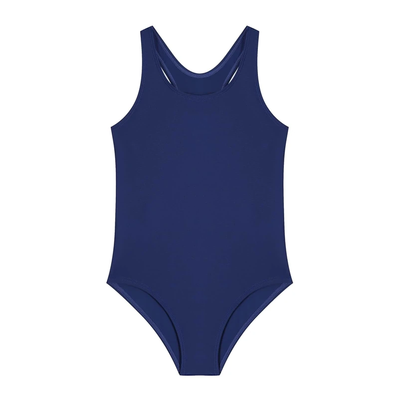 Ewbob Girls One Piece Swimsuit Quick Dry Swimwear Swimming Costume Beach Bathing Suit for Kids(C3-002)-Navy-11-12Y