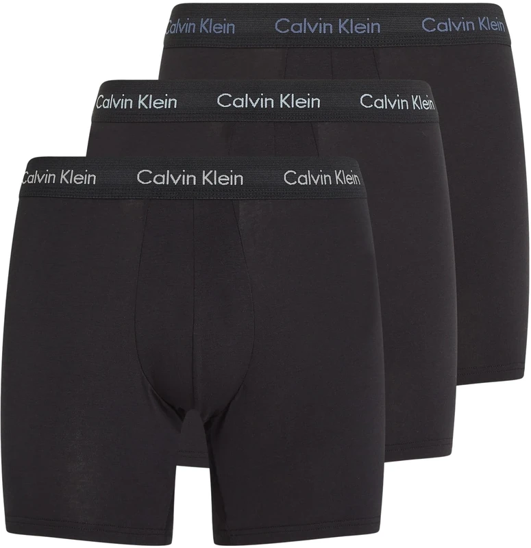 Calvin Klein Men’s 3 Pack Stretch Boxer Briefs, Black (B- Ash, Vint Indigo, Sterl Blue Lgs), XL
