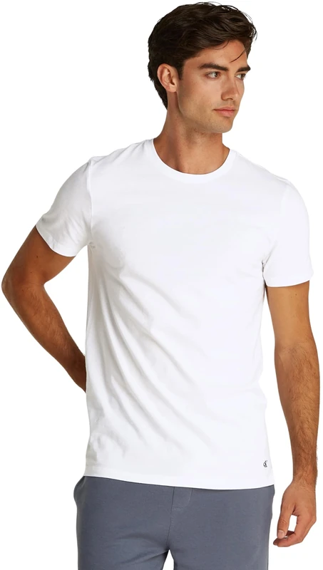 Calvin Klein Men’s 3 Pack Short Sleeve Cotton T-Shirts, White (White, White, White), XXL