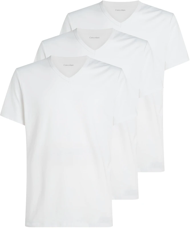 Calvin Klein Men’s 3 Pack Short Sleeve V-Neck T-Shirts, White (White, White, White), 3XL